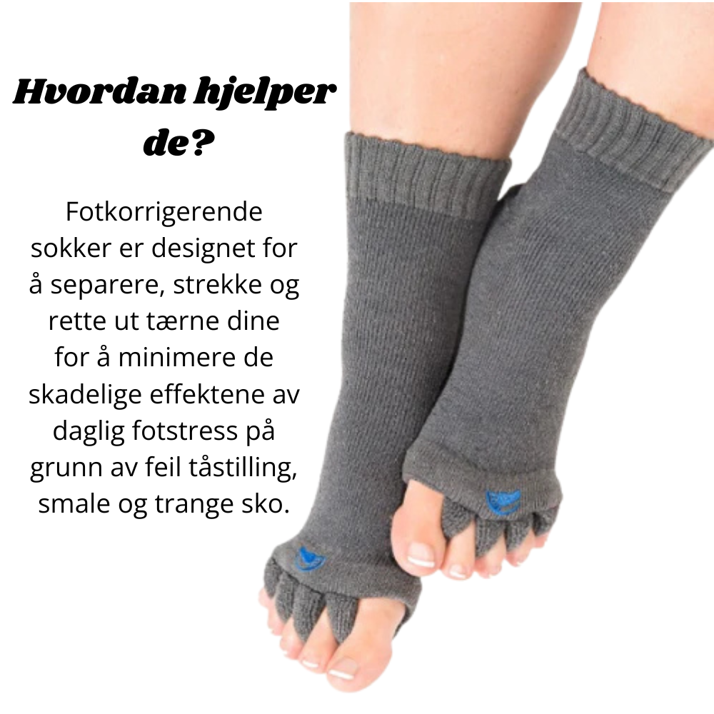 HappyFeet - Fotjusterende Tåseparasjonsokker for lindring av fotverk